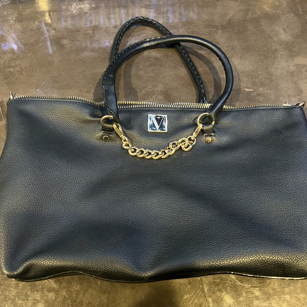 Victoria's Secret Slouchy Satchel Black Purse Handbag 8.9L x 4.9W x 5.1H